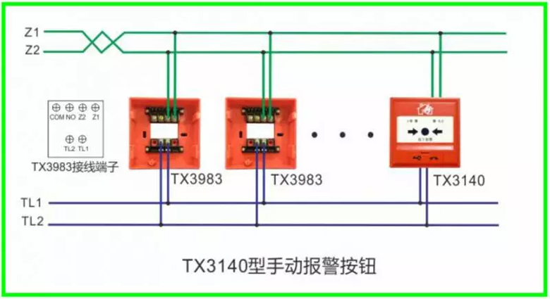 泰和安火災(zāi)報警產(chǎn)品接線示意圖